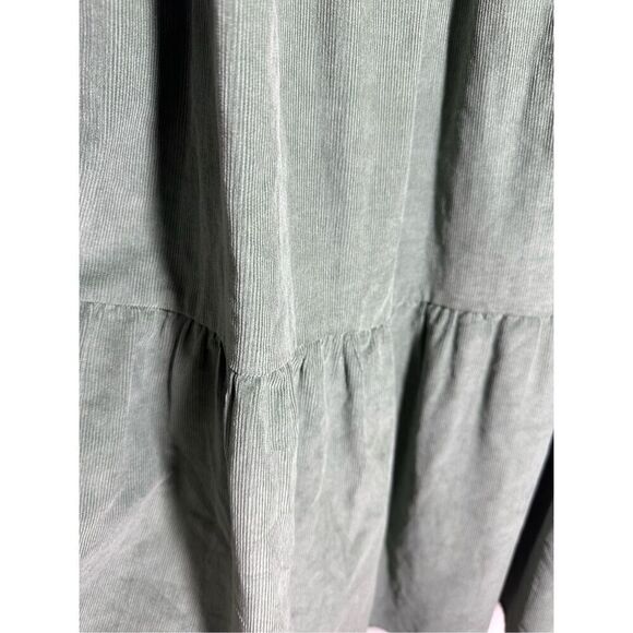 ASOS Design Tiered Cord Babydoll Dress Midi Smock Khaki Size 6 See Description - Picture 4 of 16